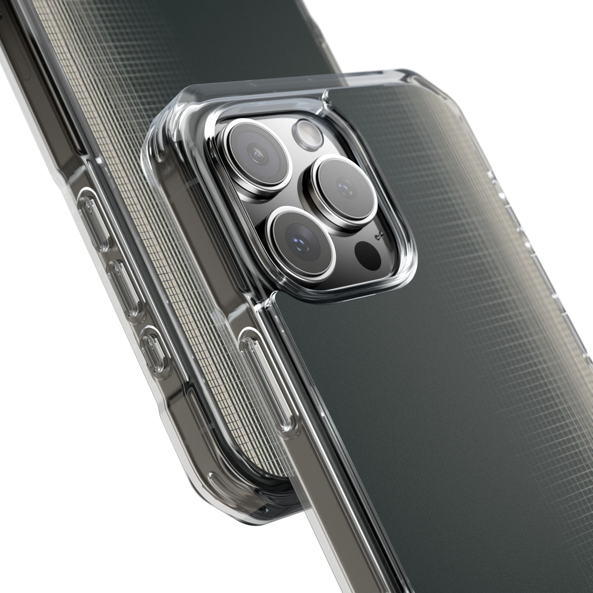 Grey Impact MagSafe Phone Case for iPhone - Charcoal Tech Grid