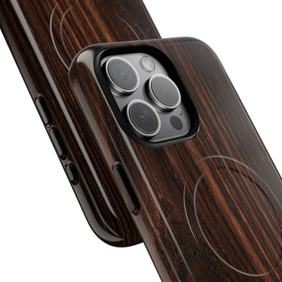 Brown Tough 2.0 Magsafe Phone Case for iPhone - Burnished Mahogany Grain