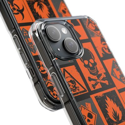 Urban Hazard · Clear Impact Magnetic Phone Case for iPhone · Orange