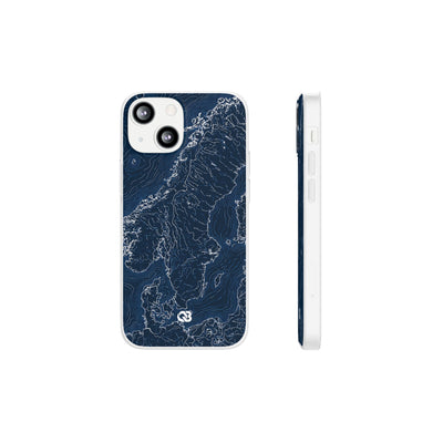 Nordic Contour Chart · Lite Phone Case for iPhone ·  Blue
