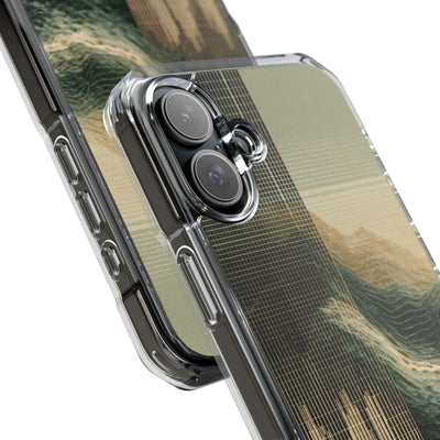 Beige Impact MagSafe Phone Case for iPhone - Veridian Data Ridge