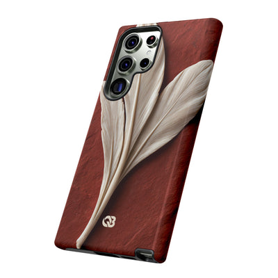 Carved Ivory Plume · Tough Phone Case for Samsung · Red