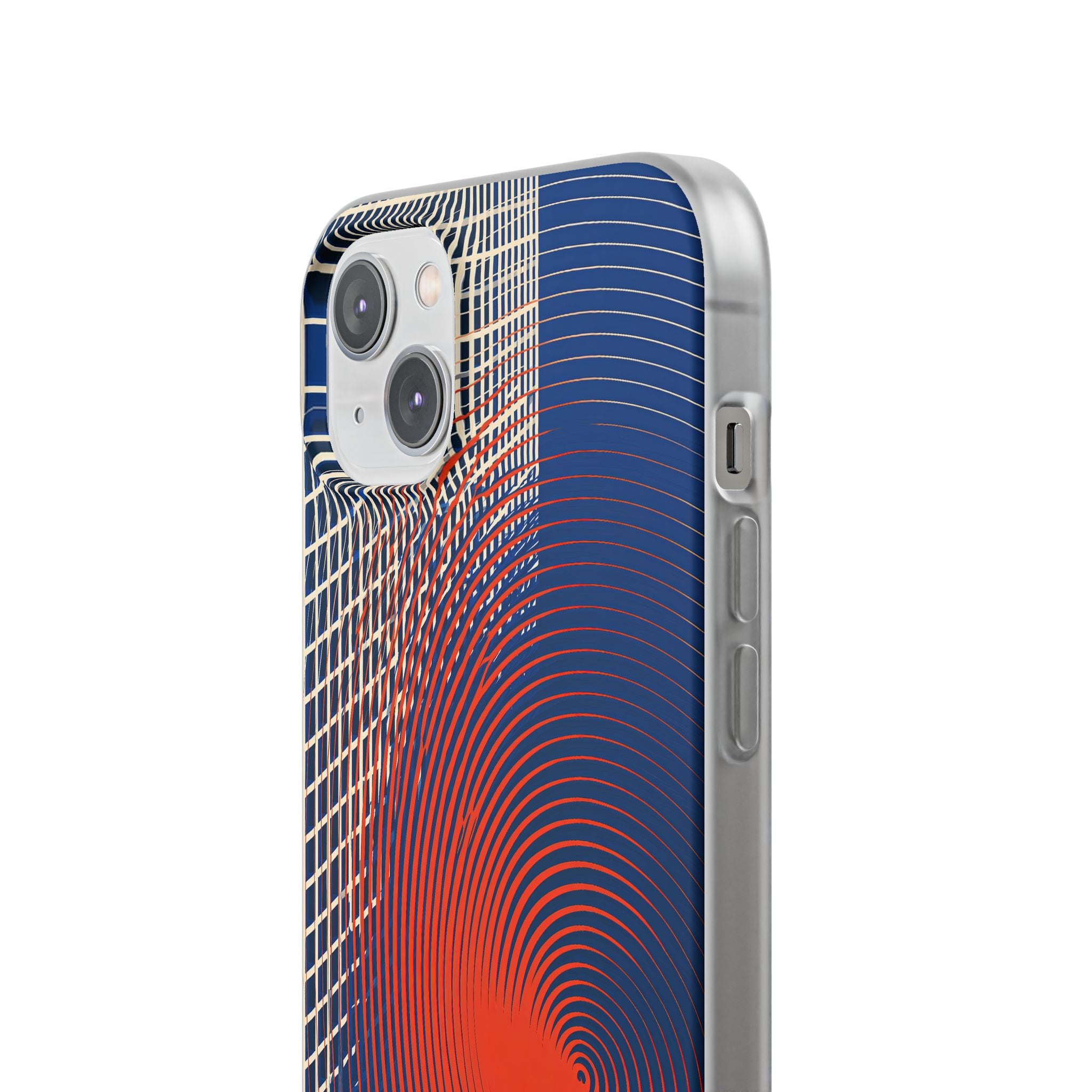 Blue Lite Phone Case for iPhone - Orange Orbit Grid