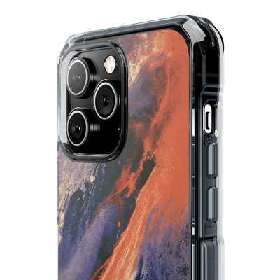 Solar Aura Drift · Clear Impact Magnetic Phone Case for iPhone · Orange