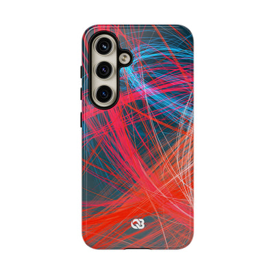 Neon Fiber Stream · Tough Phone Case for Samsung · Red