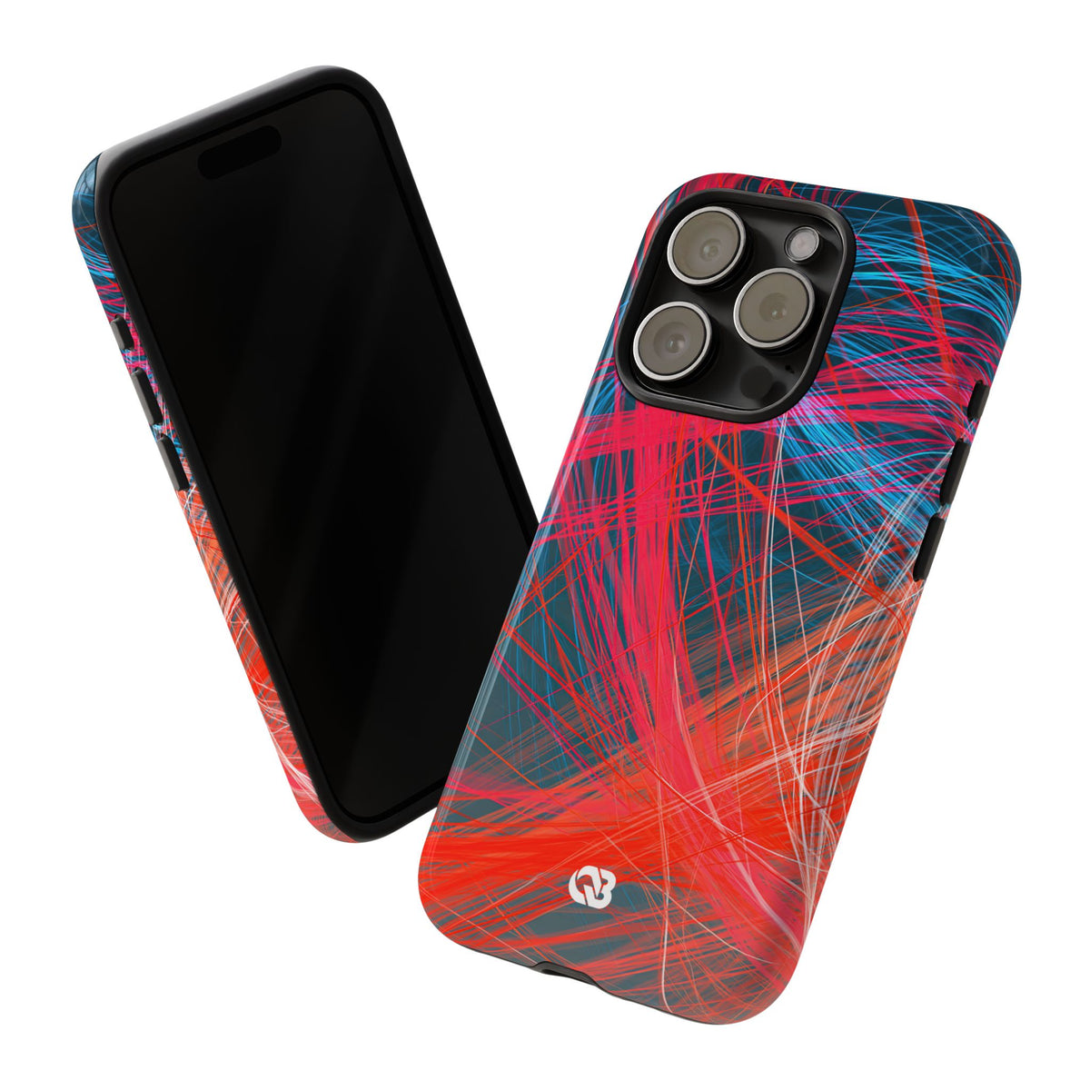 Neon Fiber Stream · Tough Phone Case for iPhone · Red