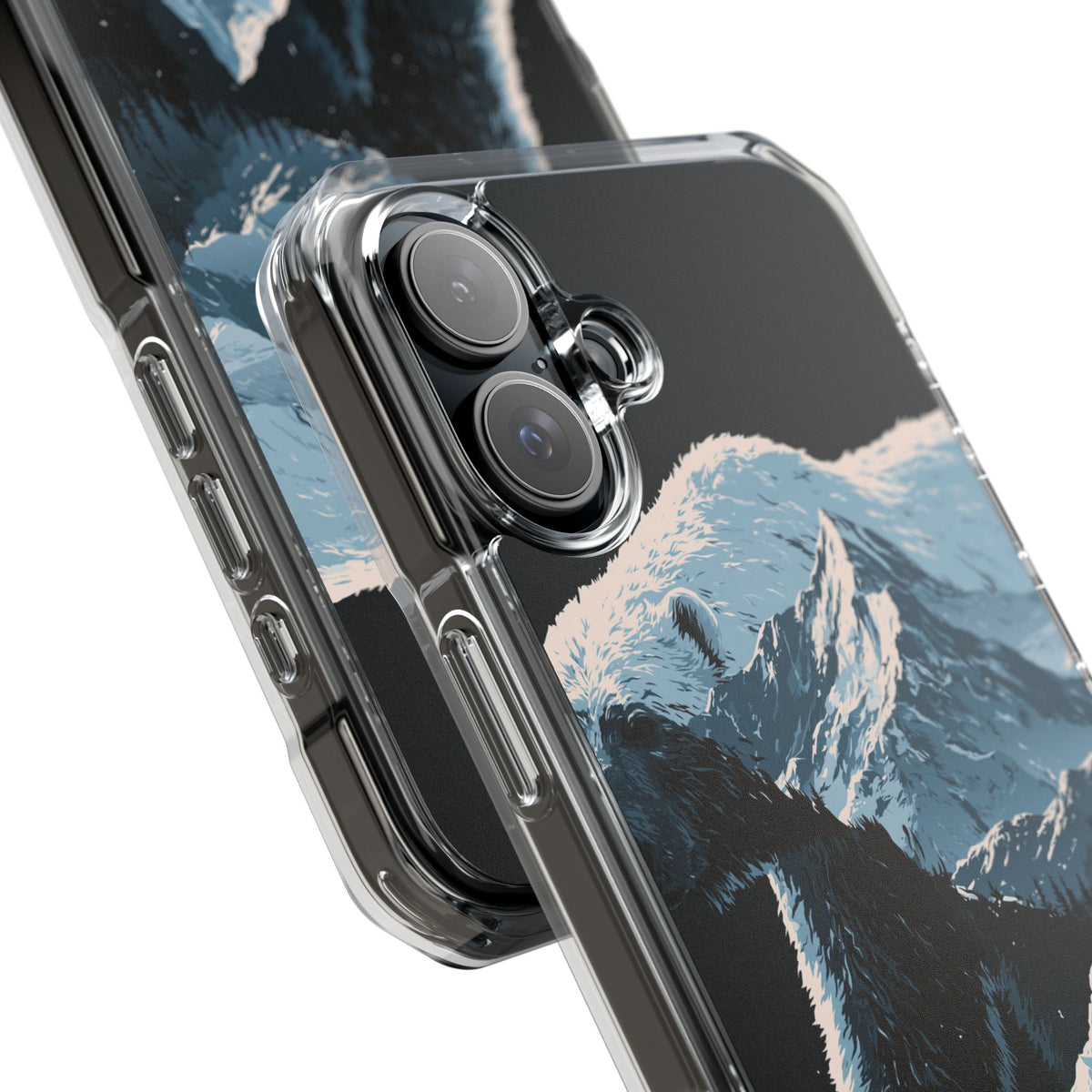 Nordic Arctic Bear · Clear Impact Magnetic Phone Case for iPhone · Black