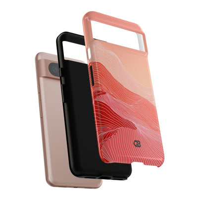Red Tough Phone Case for Google Pixel - Crimson Ridge Contour