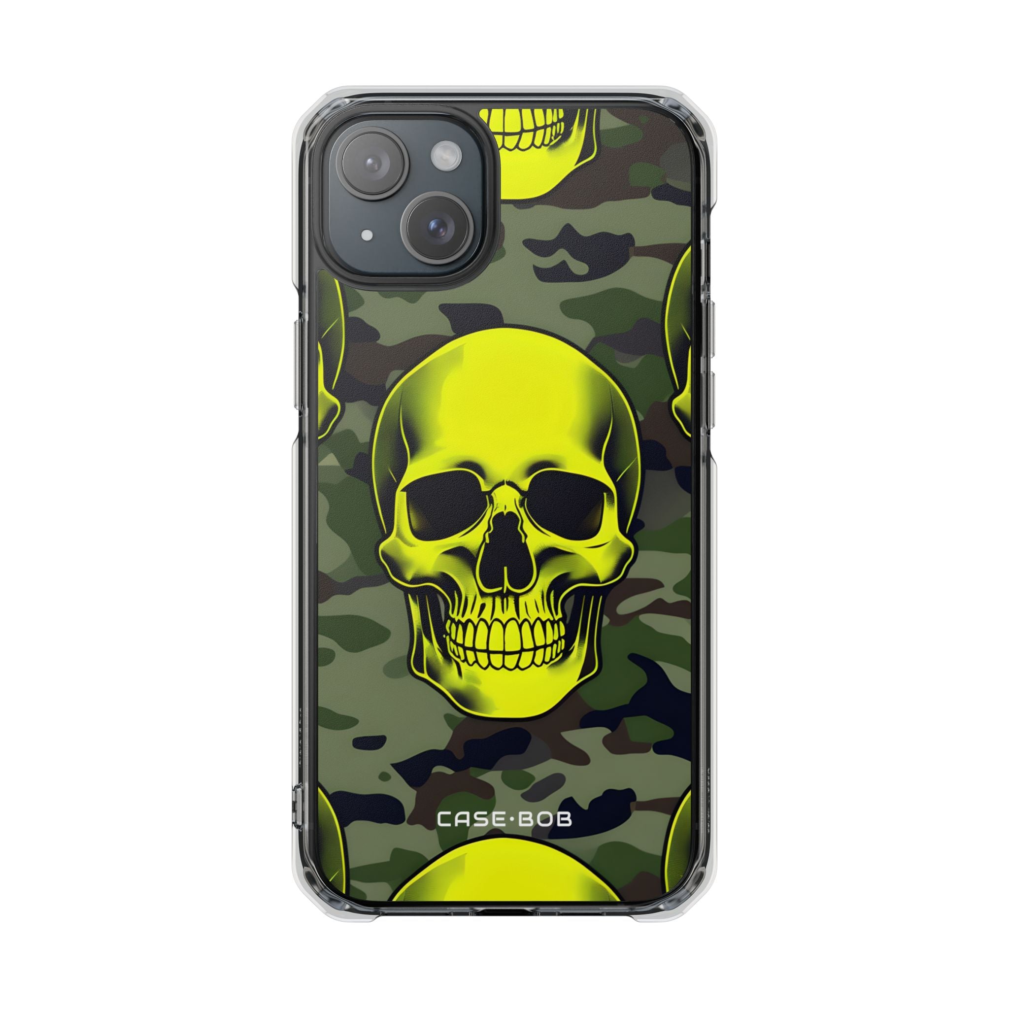 Neon Schädel Camo iPhone 15 Plus Case - Impact
