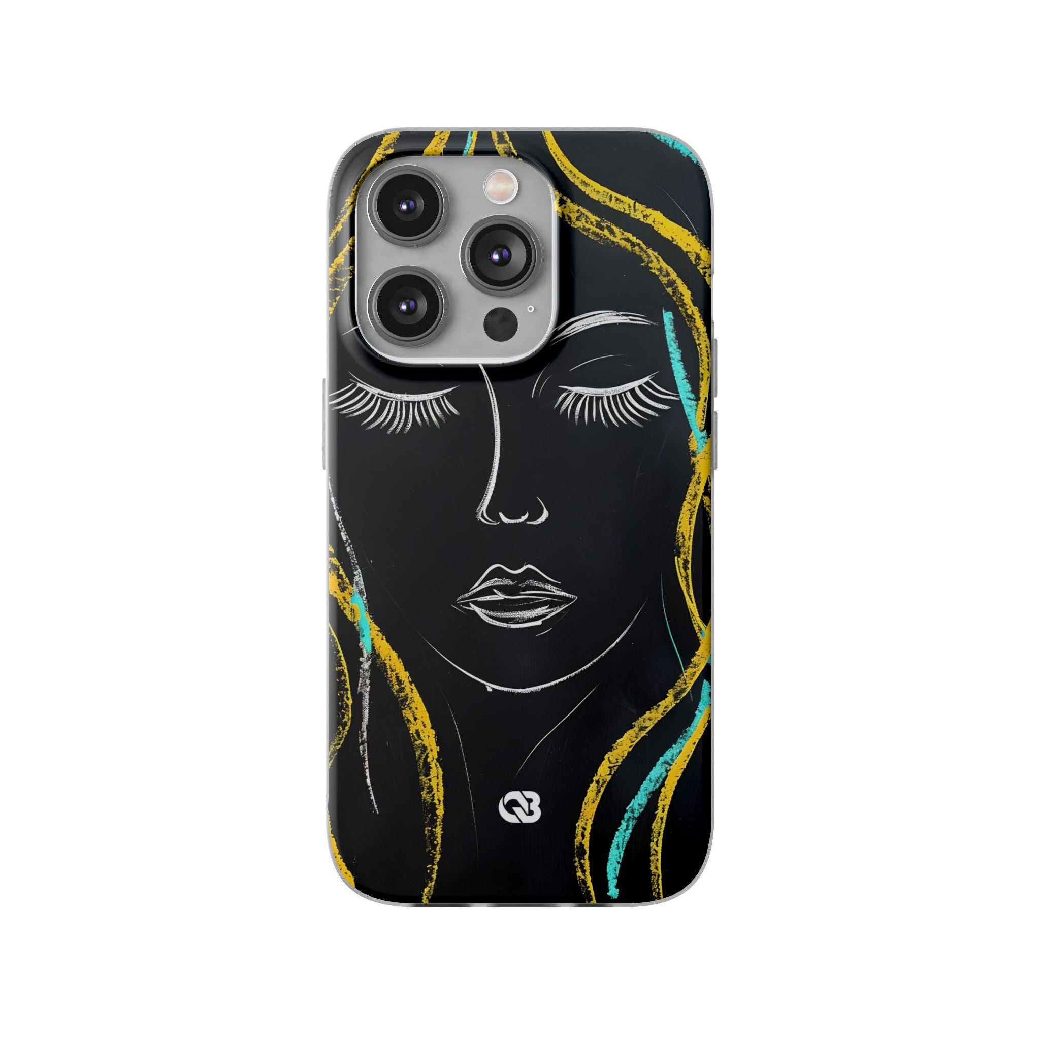 Obsidian Chalk Portrait · Soft Phone Case for iPhone