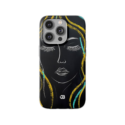 Obsidian Chalk Portrait · Soft Phone Case for iPhone