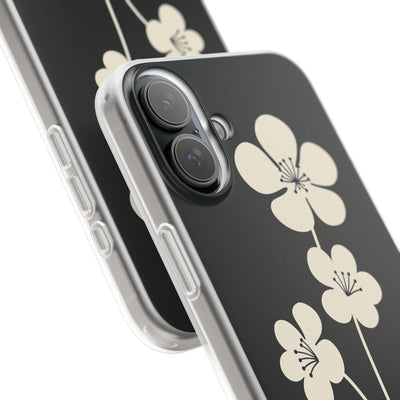 Black Lite Phone Case for iPhone - Obsidian Cream Bloom