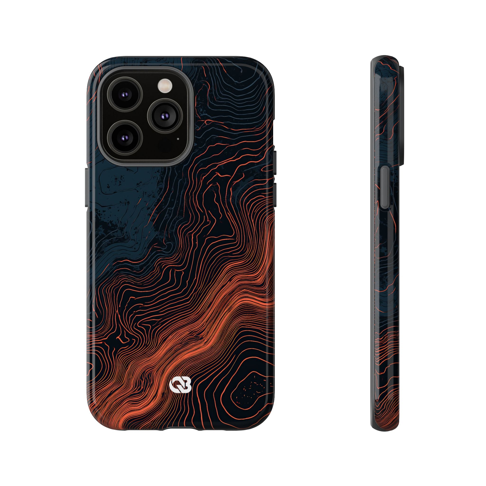 Black Tough Phone Case for iPhone - Volcanic Basalt Map
