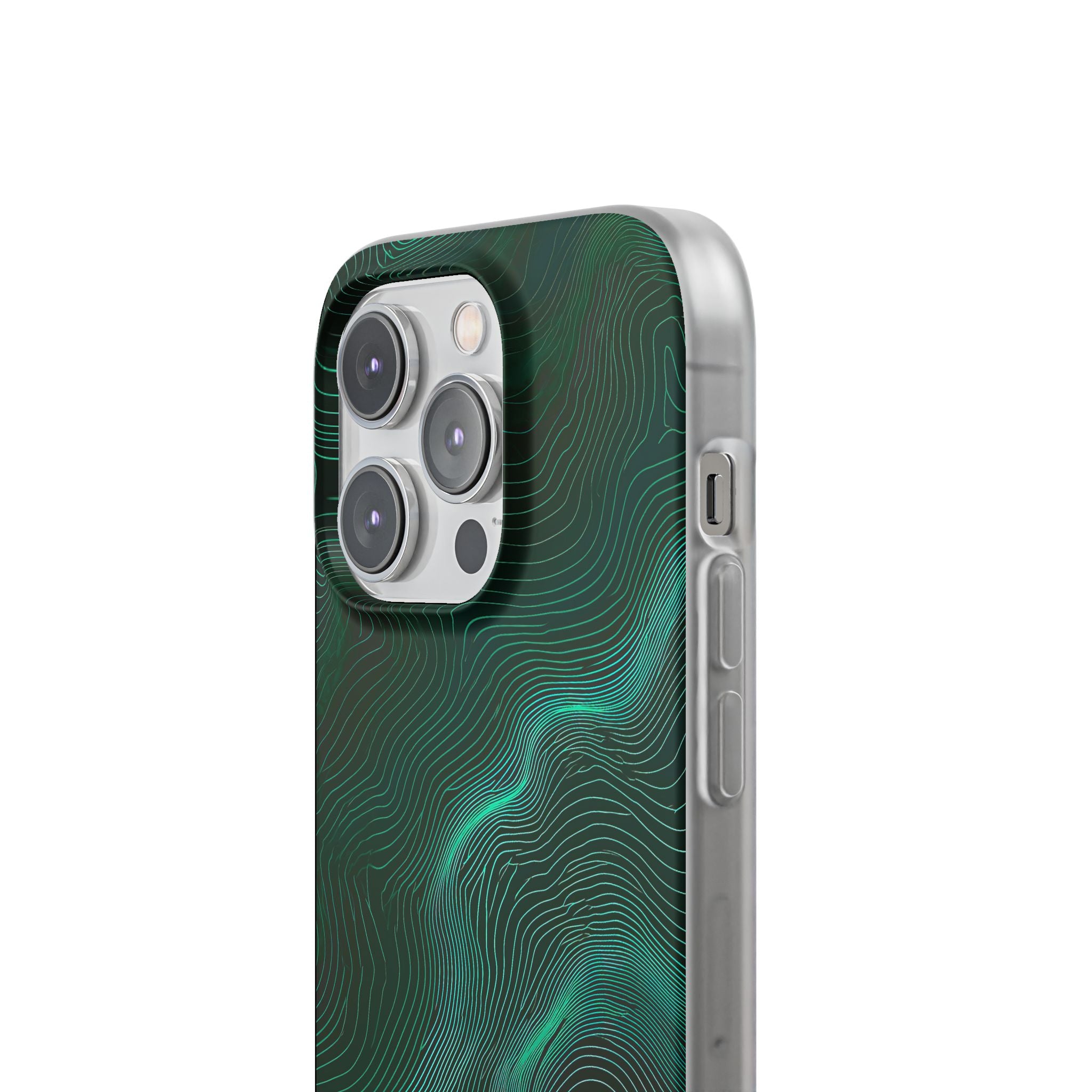 Teal Lite Phone Case for iPhone - Neon Jade Contour
