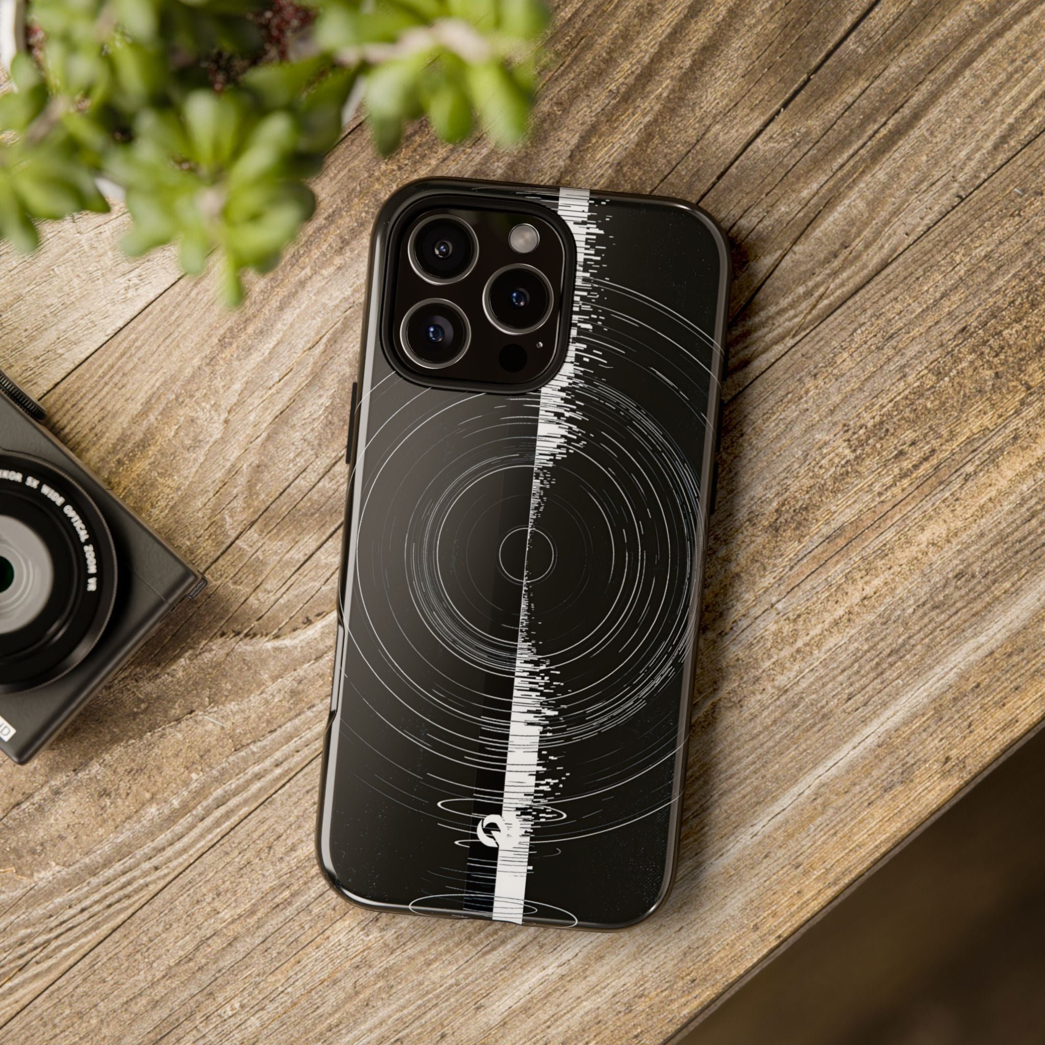 Black Tough Phone Case for iPhone - Obsidian Orbital Signal