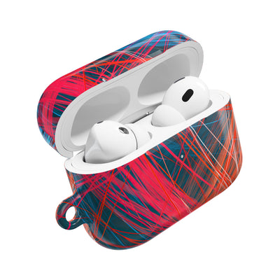 Neon Fiber Stream · Hard Case for AirPods & AirPods Pro · Red