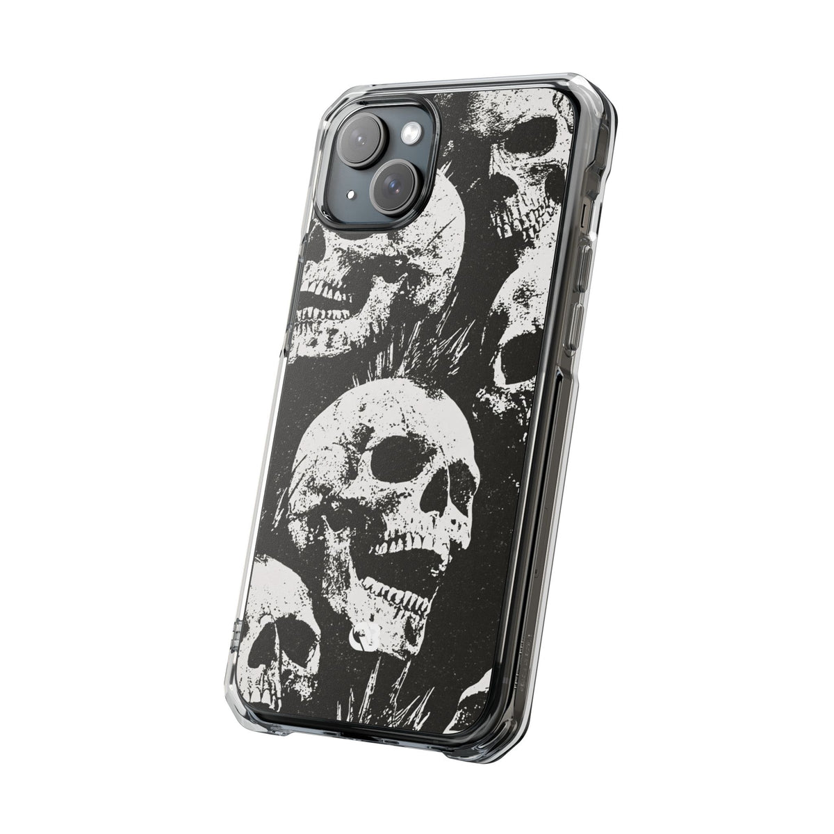 Punk Skull Riot · Clear Impact Magnetic Phone Case for iPhone · Black