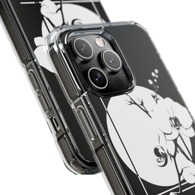 Black Impact MagSafe Phone Case for iPhone - Lunar Orchid Grid