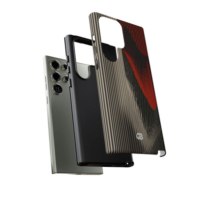 Red Tough Phone Case for Samsung - Crimson Pulse Topo