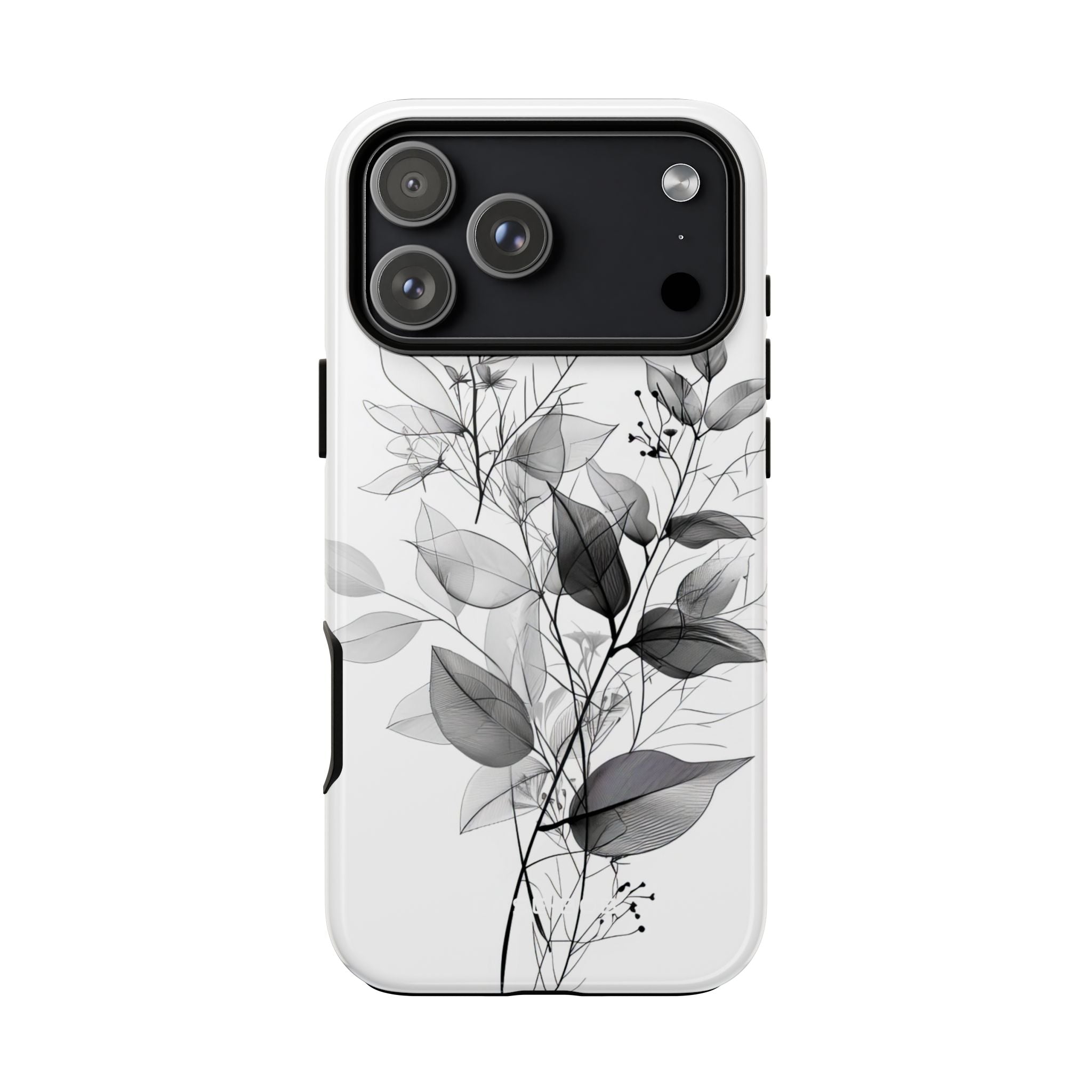 Veined Leaves Gray iPhone 17 Pro Max Case - Tough - CASE•BOB