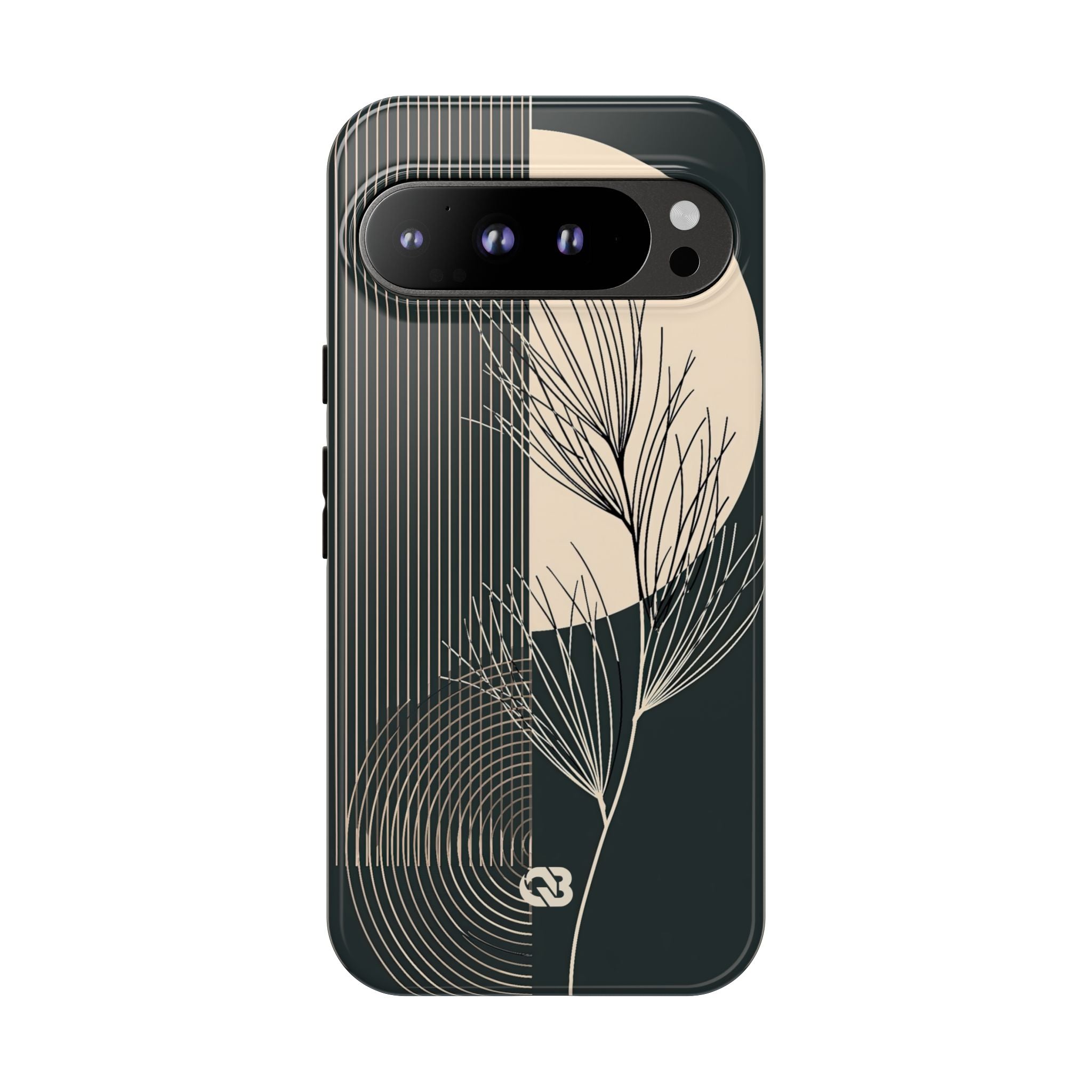 Black Tough Phone Case for Google Pixel - Obsidian Sand Willow