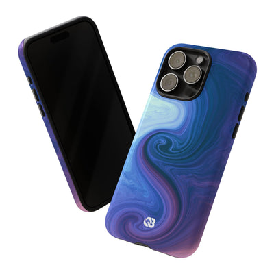 Azure Fluid Swirl · Tough Phone Case for iPhone · Blue