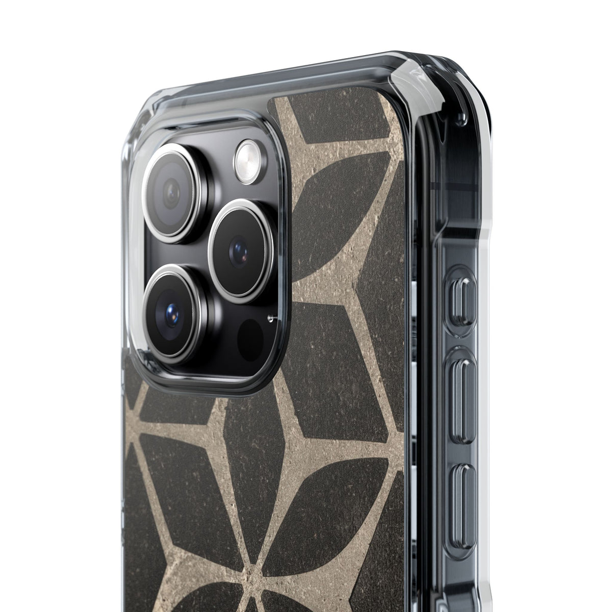Concrete Mosaic Star · Clear Impact Magnetic Phone Case for iPhone · Black