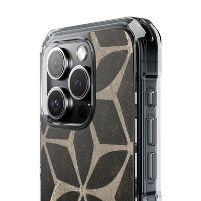 Concrete Mosaic Star · Clear Impact Magnetic Phone Case for iPhone · Black