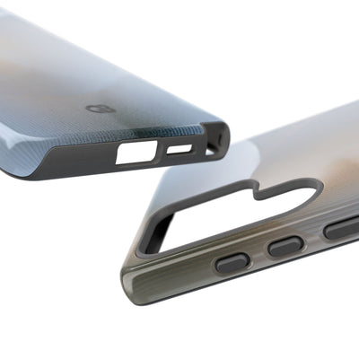 White Tough Phone Case for Samsung - Frosted Ribbed Sphere
