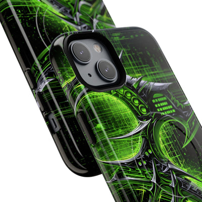 Cyber Sigil Grid · Tough 2.0 Magnetic Phone Case for iPhone · Green