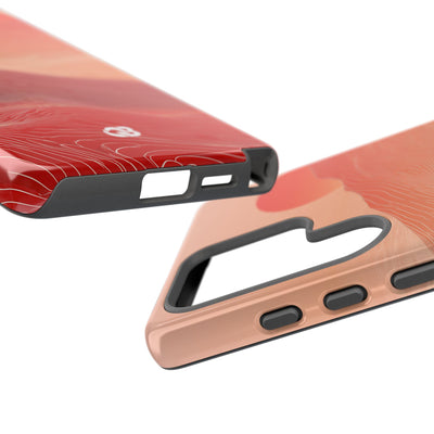 Red Tough Phone Case for Samsung - Crimson Ridge Lines