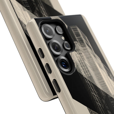 Beige Tough Phone Case for Samsung - Monolith Urban Grid