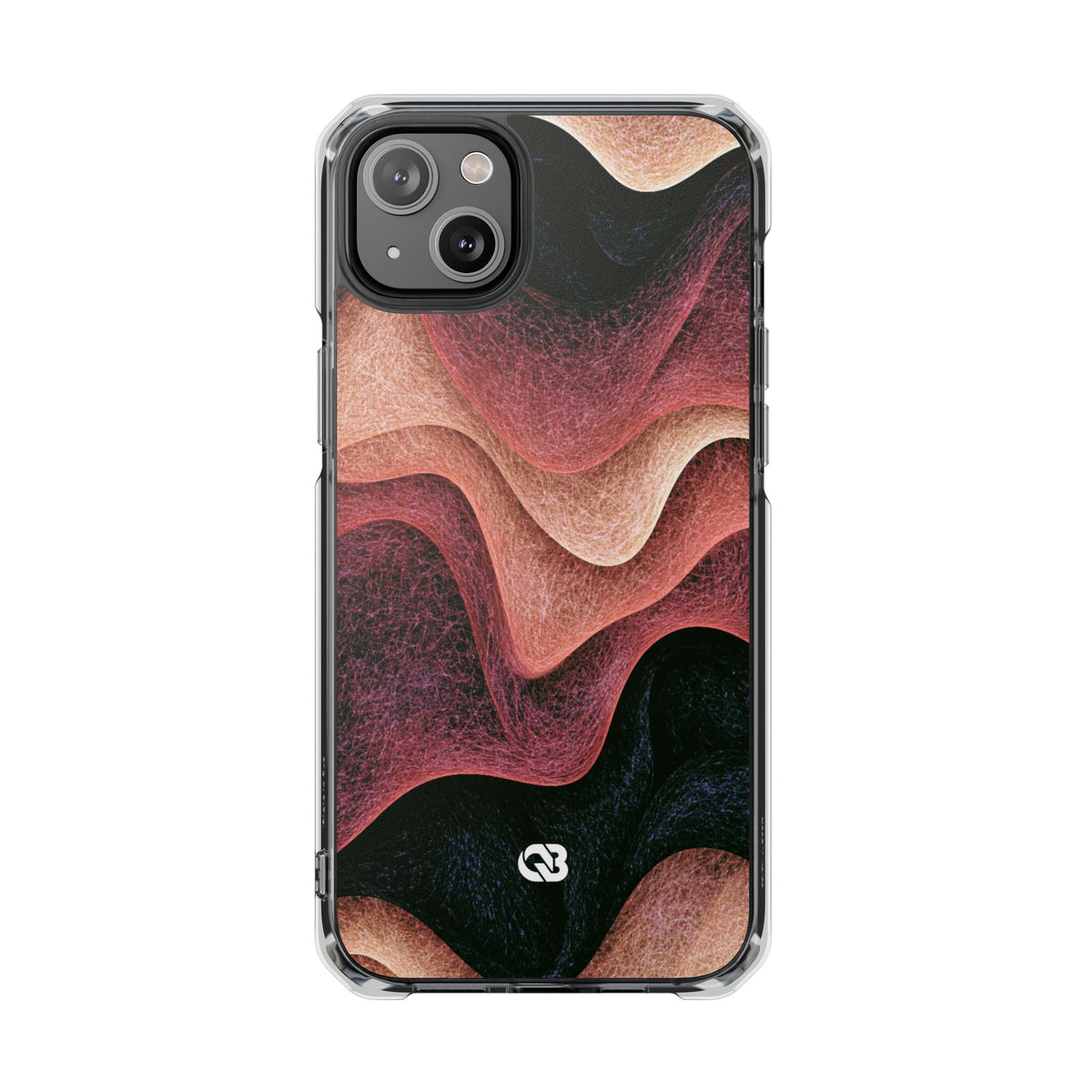 Rose Contour Waves · Clear Impact Magnetic Phone Case for iPhone · Pink