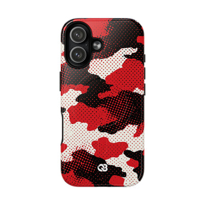 Crimson Halftone Camo · Tough 2.0 Magnetic Phone Case for iPhone · Red