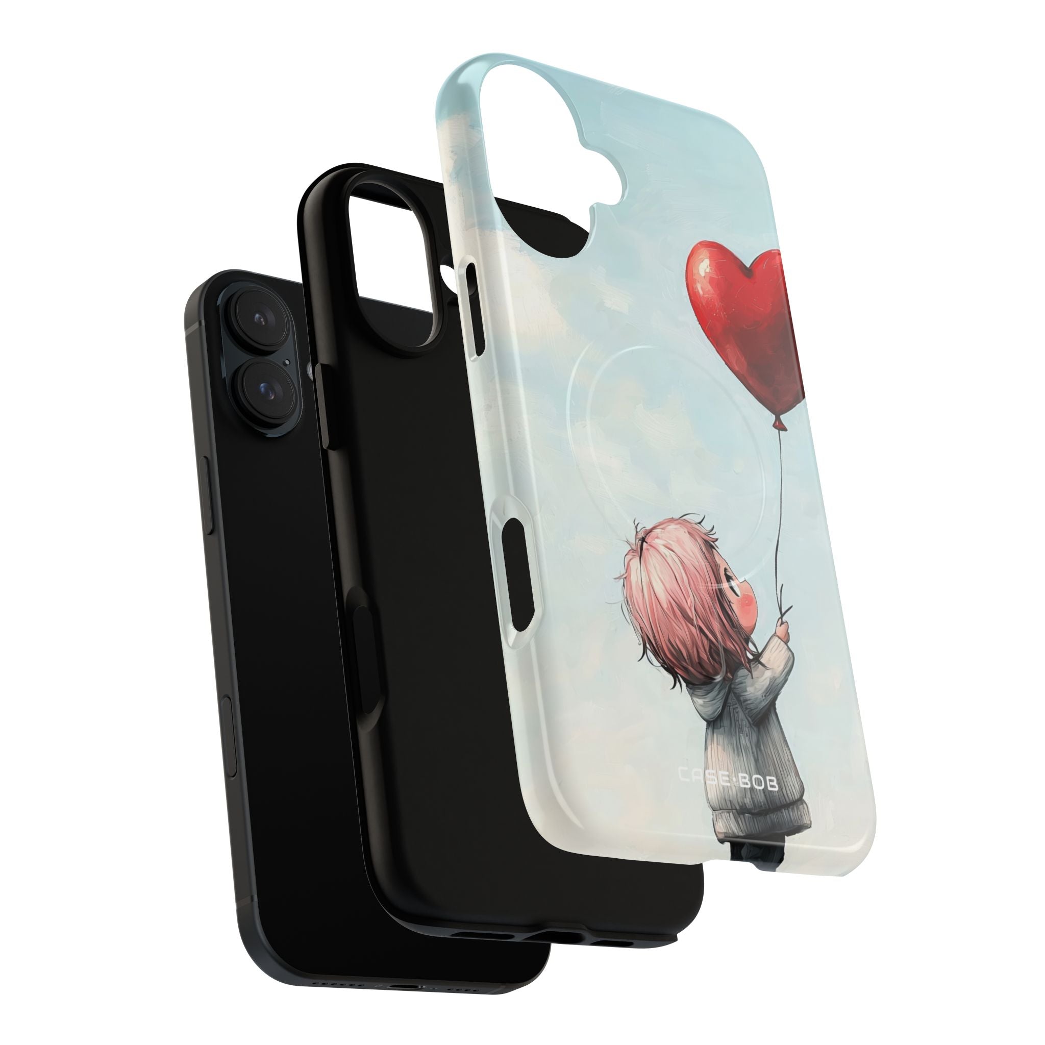 Heart Balloon Glow iPhone 16 Plus Skal - Tough+