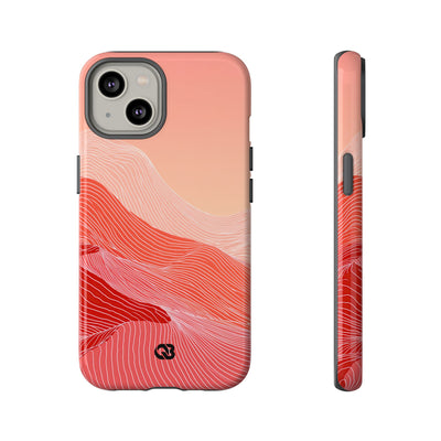 Red Tough Phone Case for iPhone - Crimson Ridge Contour