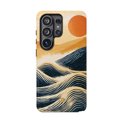 Blue Tough Phone Case for Samsung - Kyoto Cresting Tide