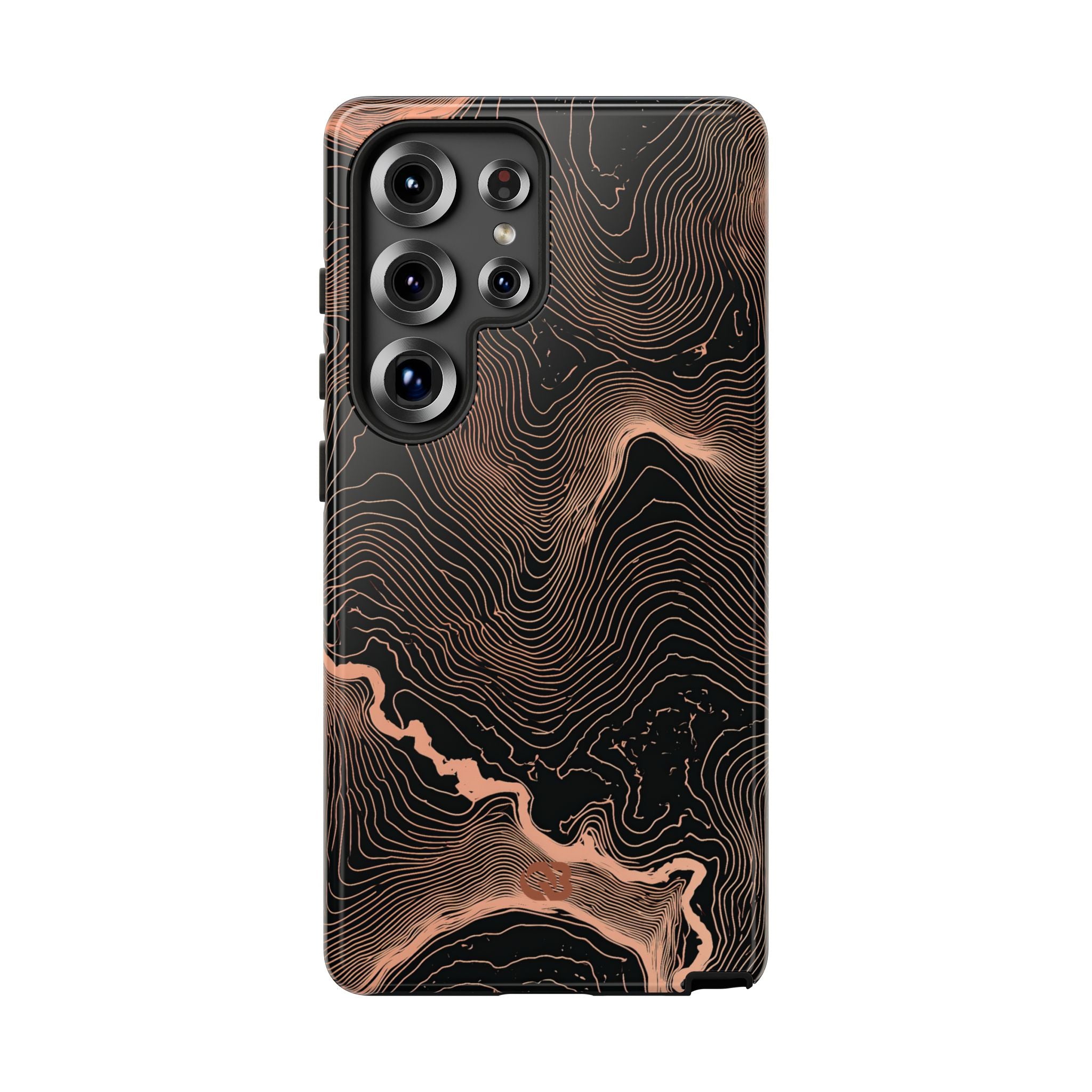 Orange Tough Phone Case for Samsung - Salmon Ridge Topo