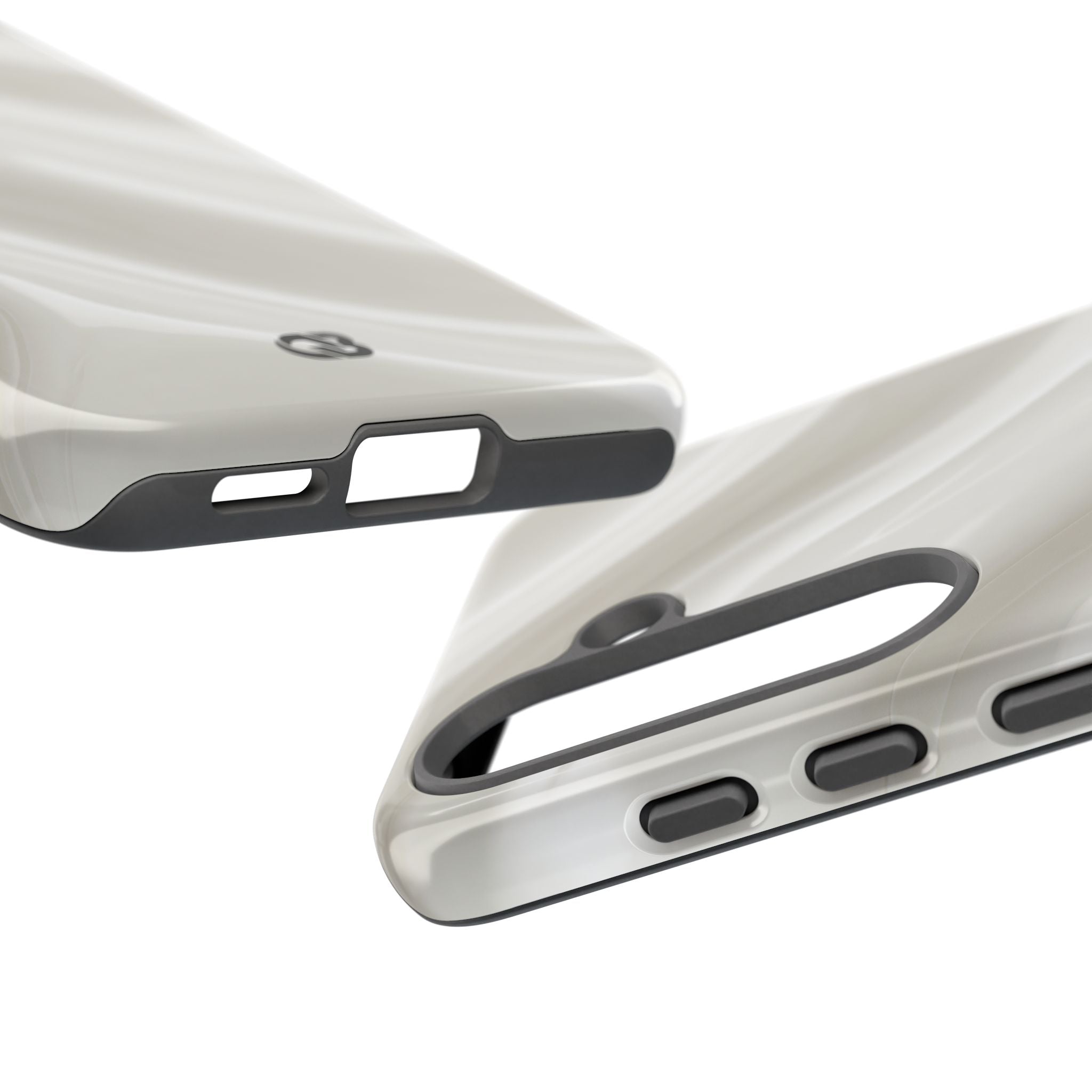White Tough Phone Case for Samsung - Polished Ivory Wave