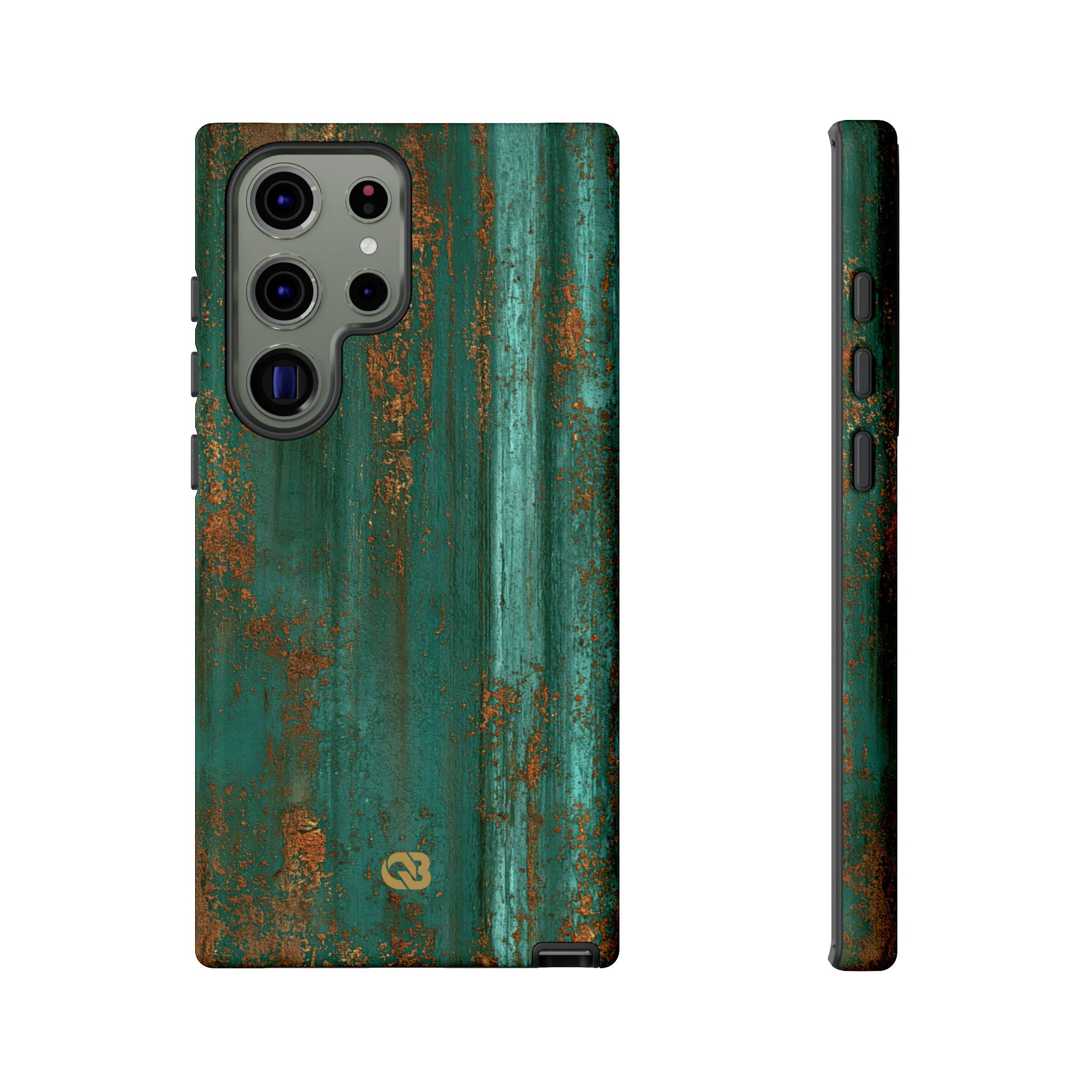 Teal Tough Phone Case for Samsung - Verdigris Copper Siding
