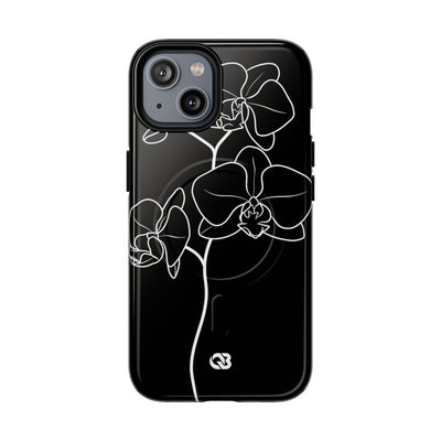 Black Tough 2.0 Magsafe Phone Case for iPhone - Noir Alabaster Orchid
