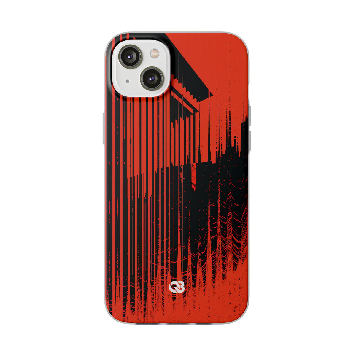 Red Lite Phone Case for iPhone - Crimson Brutalist Distortion