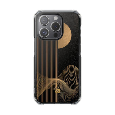 Lunar Topo Horizon · Clear Impact Magnetic Phone Case for iPhone · Black