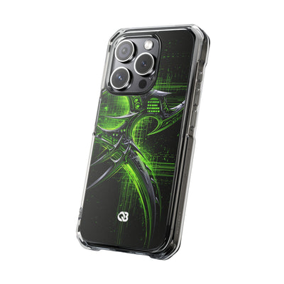 Cyber Sigil Grid · Clear Impact Magnetic Phone Case for iPhone · Green