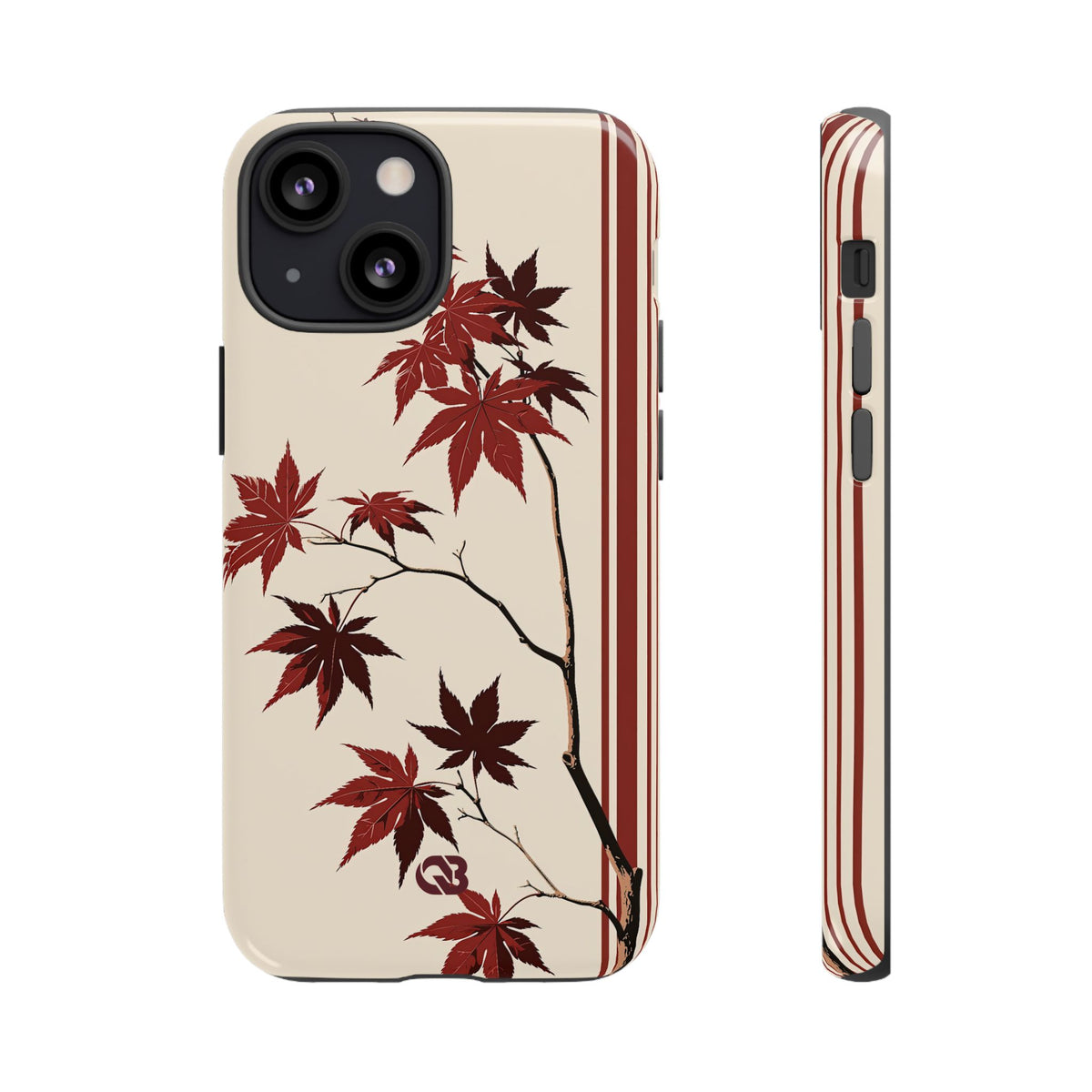 Crimson Maple Branch · Tough Phone Case for iPhone · Beige