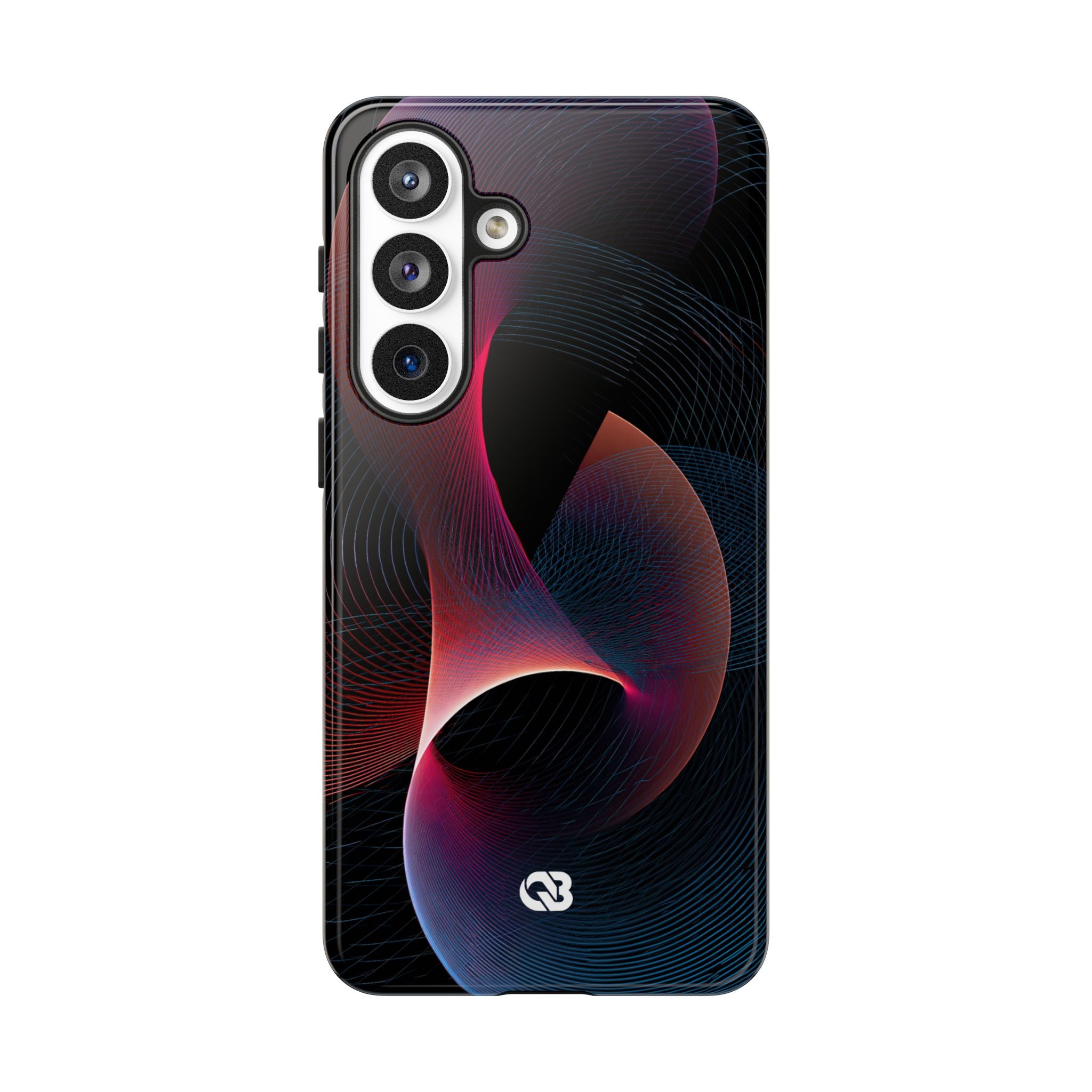 Black Tough Phone Case for Samsung - Cobalt Crimson Flux