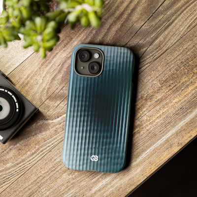 Blue Tough Phone Case for iPhone - Glacial Reeded Glass
