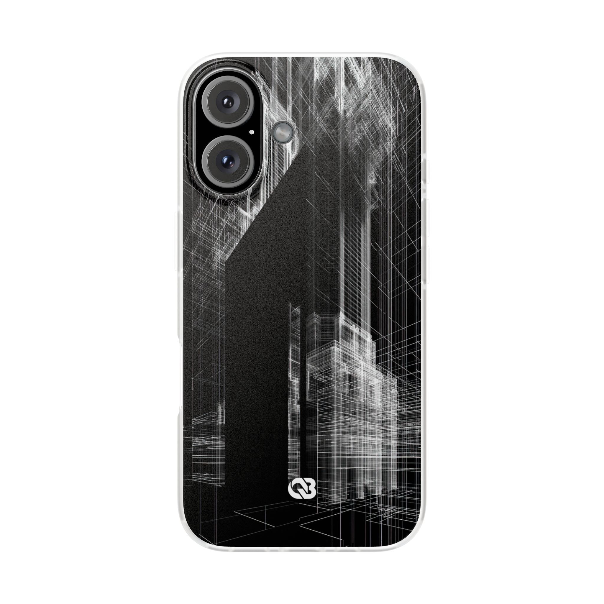 Black Lite Phone Case for iPhone - Ghost Urban Wireframe