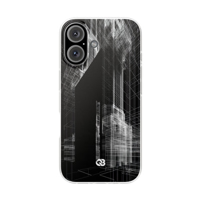 Black Lite Phone Case for iPhone - Ghost Urban Wireframe