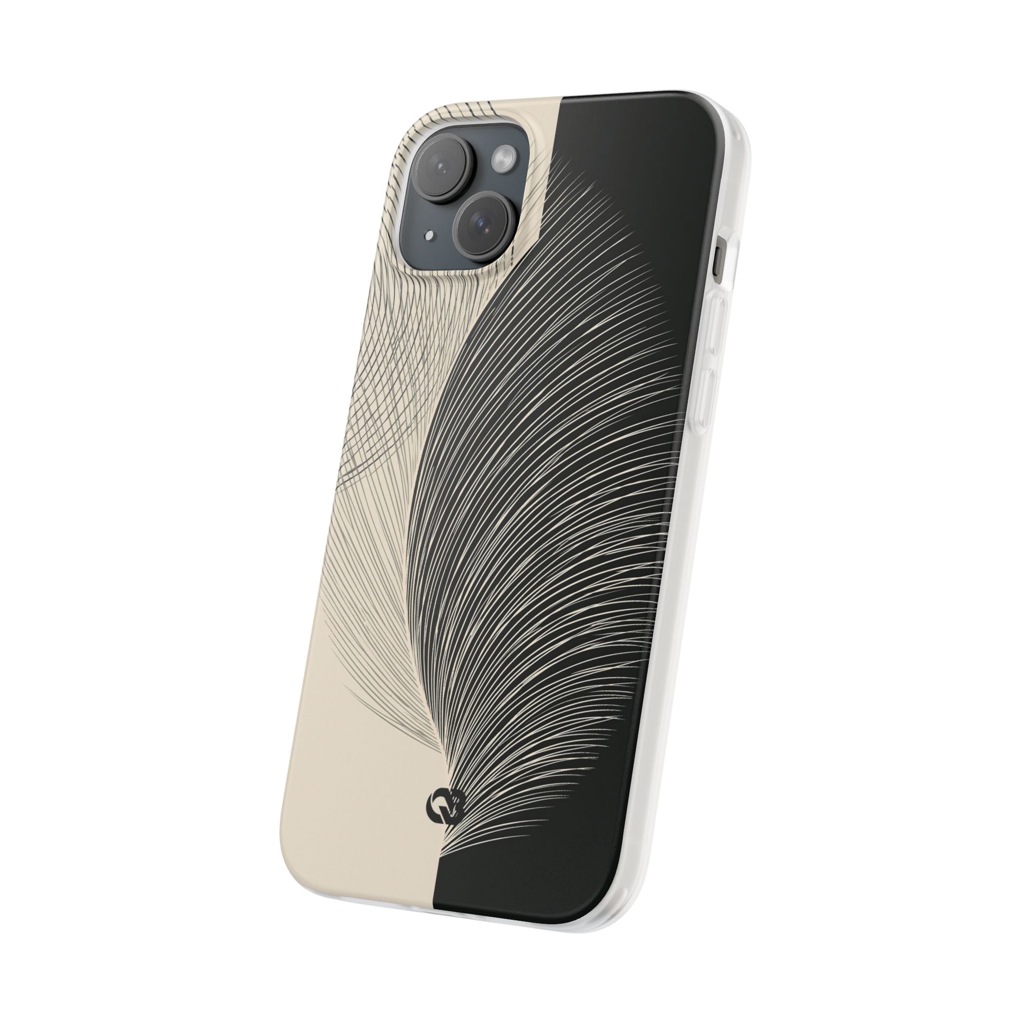 Beige Lite Phone Case for iPhone - Obsidian Cream Plume